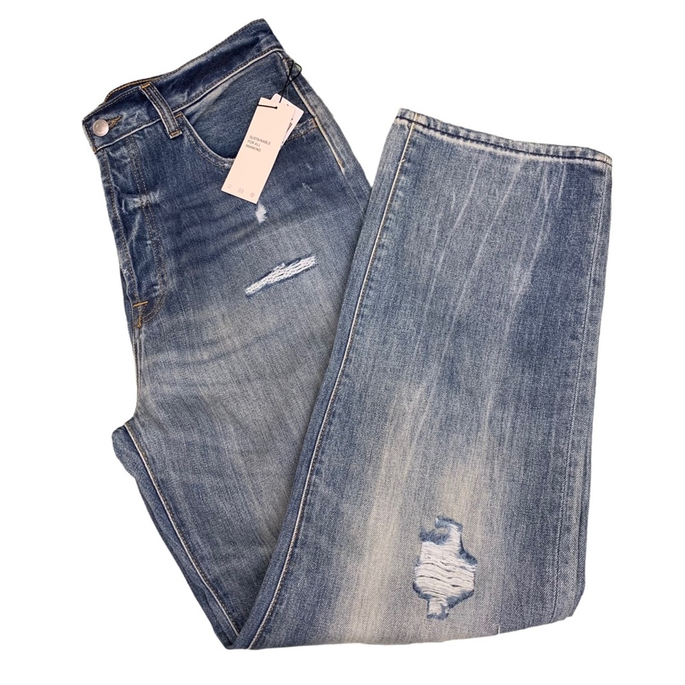 NWT 7 For All Mankind Easy Straight Leg Distressed Jeans size 31